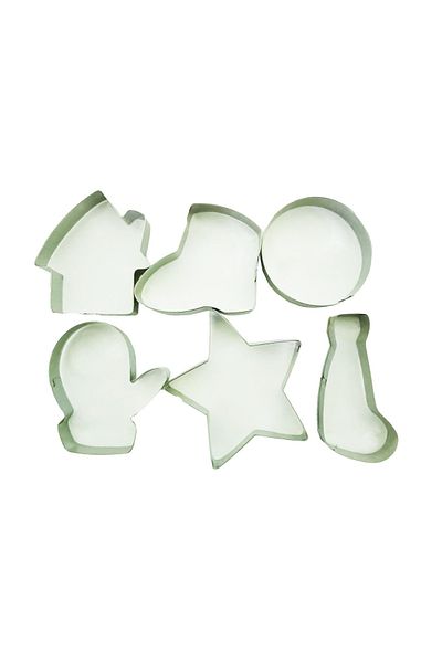 BV Set of 6 Christmas themed cookie cutters, for cookies or donuts, 6 cm, 513COF