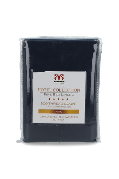 Bibb Home TC300 Premium Cotton Solid Dye Pillow Cover Dark Grey 20 x 40inch PILLOW PAIR SOLID
