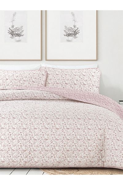 Bee Home Bed and Bath Cecilia | 3 Pieces King Quilt Set - 234 x 270 cm - Rose