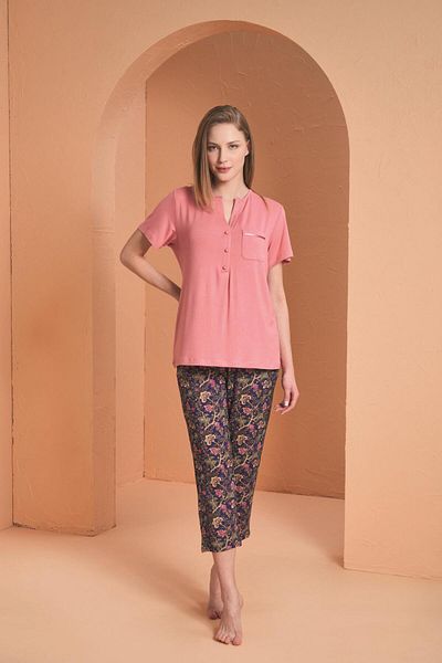 PJS Γυναικείο Σετ Ροζ Κάπρι 27094