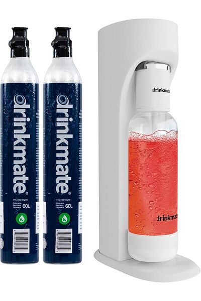 Drinkmate Omnifizz Soda Maker And Sparkling Water, Carbonates Any Drink, Includes Two 60l Co2 Cylind