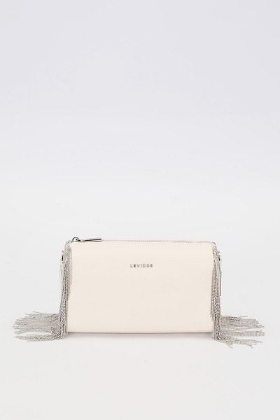 Levidor Premium Tassel Chain Detailed Shoulder Bag Beige