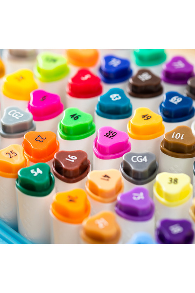 Deli EC187-60 Sketch Marker Set Dual Tips, ASST. Colors – ideal for coloring & design