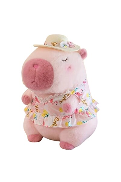 victiny Jucărie de pluș Capibara cu pătură și cămașă cu pălărie VICTINY ® roz...
