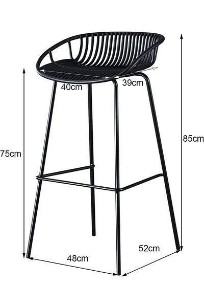 rexa Modern Counter Height Bar Stools Set, Set of 2 Bar Stools, Counter Height Stool, Metal Frame