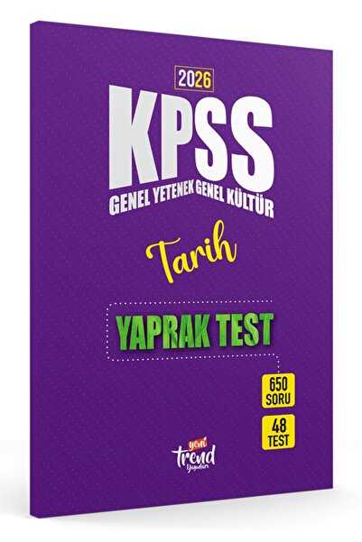 Yeni Trend Yayınları 2026 Kpss Lisans Tarih Gygk Yaprak Test