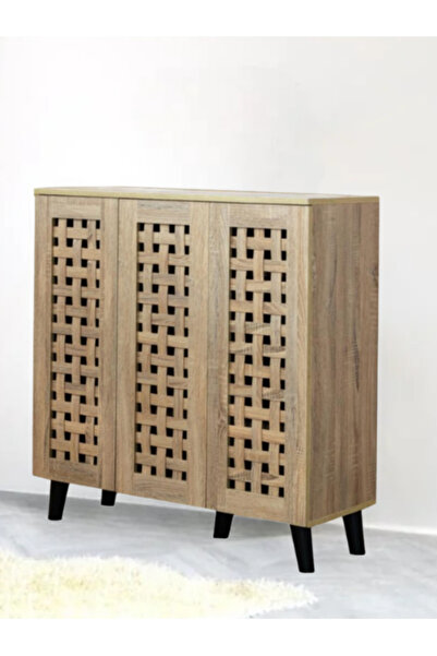 DEC4 دولاب أحذية بلمسة طبيعية من الخشب الماليزي بالوان مختلفة مقاس 120 سم