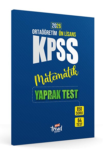 Yeni Trend Yayınları 2026 Kpss Lise Önlisans Matematik Yaprak Test