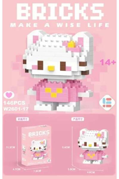 Wisevelya Pembe Hello Kitty Bricks Lego