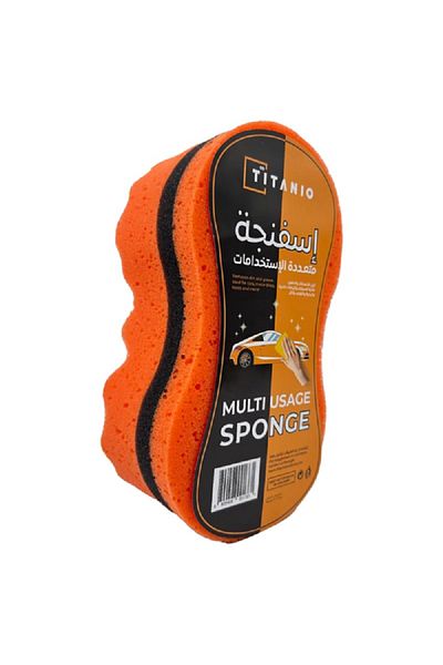 TITANIO Multipurpose Car Cleaning Sponge Orange and Black