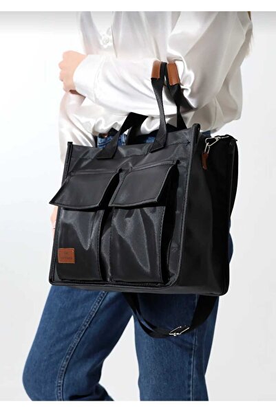 Efe ÖN 2 CEPLİ VE ÇITÇITLI AYARLANABİLİR ASKILI ASTARLI BUZİ DERİ EL VE OMUZ ÇANTASI THE TOTEBAG