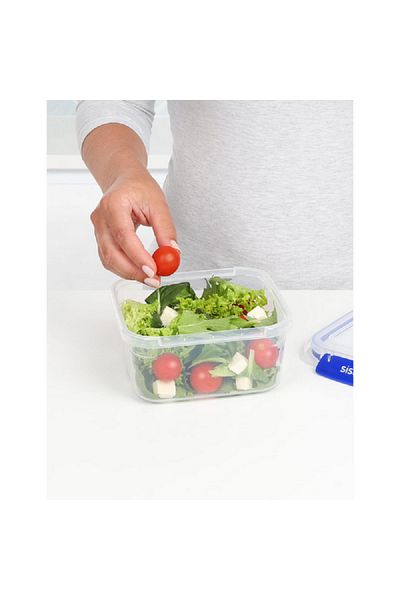 Sistema 3-Piece Leak-Proof Klip It Plus Food Storage Container Set Clear and Blue