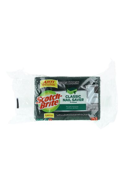 Scotch Brite 4-Piece Heavy Duty Anti Bacterial Classic Nail Saver Scrub Sponge Green
