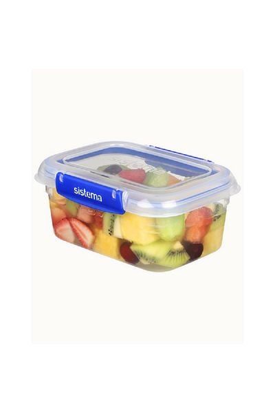 Sistema 3-Piece Leak-Proof Rectangular Klip It Plus Food Storage Container Set Clear and Blue