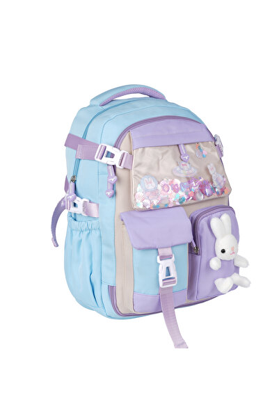 nacar çarşı Rucsac pentru fete, în stil coreean Kawaii, turcoaz, cu figurină ...