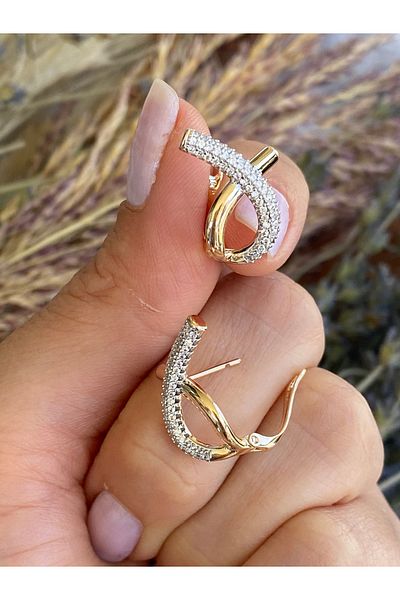 Lucios Rose Gold Earrings with Golden Craftsmanship Ribbon