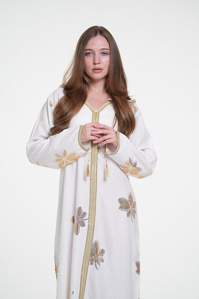 al bent al sharqieh Modern embroidery jalabiya with cap