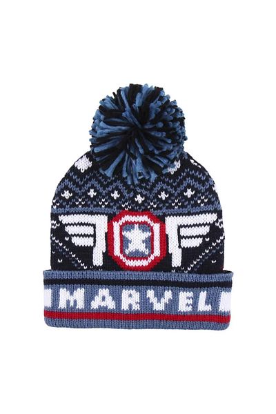 Marvel Căciulă Captain America cu Pompon – Alb / Albastru