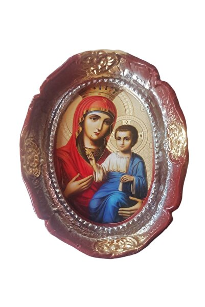BV Aplică decorativă de perete, Fecioara Maria și pruncul Iisus, maro, 30 cm,...