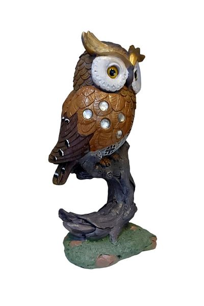 BV Decorative statuette, Owl on a branch, Brown, 18 cm, W8330-1