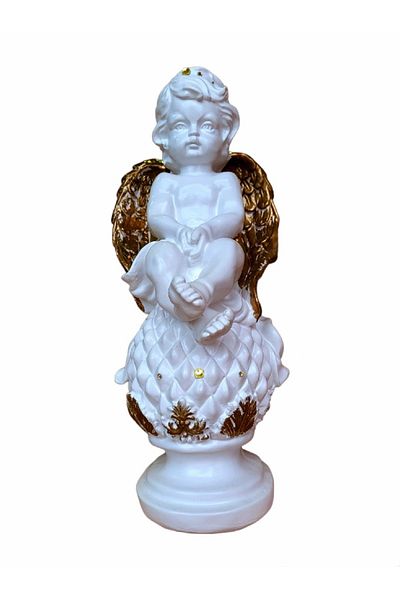 BV Decorative statuette, Angel, White, 39 cm, DVAN0701-3G