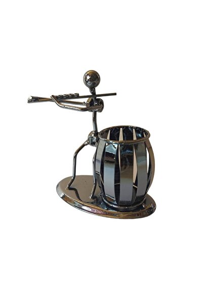 BV Ornament decorativ, Muzician din metal cu suport pentru pix, Nergu, 15 cm,...