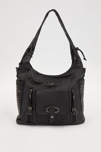 Levidor Premium Side Stapled Shoulder Bag Black