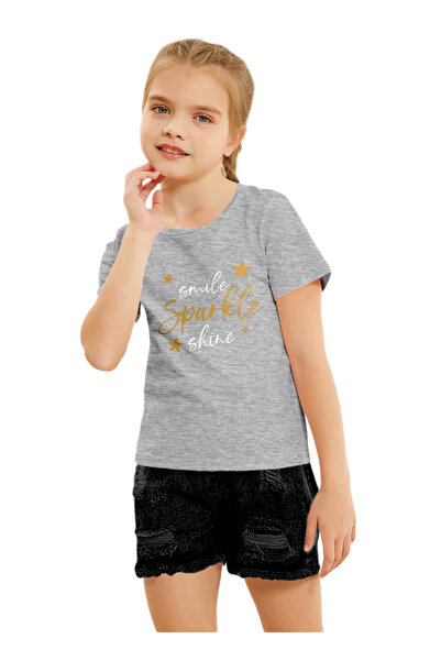 LAUREN SMITH Kids Girls Short Sleeved Tee with Cute Print 100 percent Cotton
