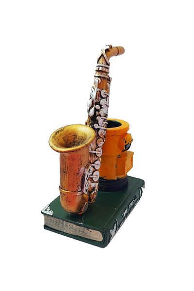 BV Statuette, with pen holder, Saxophone, 19 cm, XZ602B