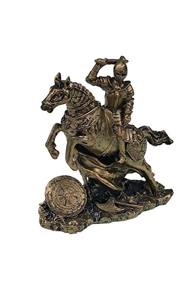 BV Ornament decorativ, Războinic călare cu sabie, aur, 15 cm, 1168H