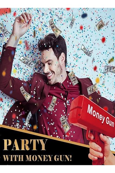 RAHALIFE HOME SOLUTION RAHALIFE Money Blaster Toy with 100 Play Cash | Fun Party Prop for Birthdays & Celebrations – Red