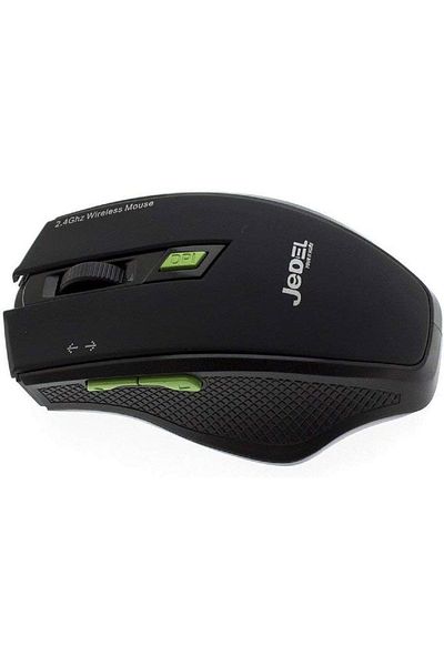 jedel Wireless Optical Gaming Mouse, 800-1600 DPI, USB, DPI Switch, Black & Green