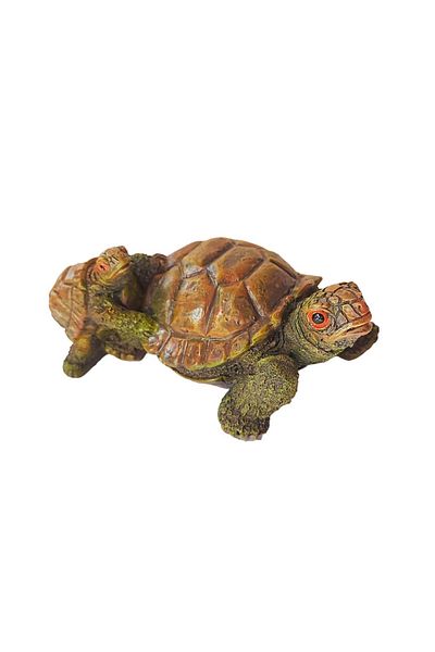 BV Decorative statuette, Frog with chick, Brown, 18 cm, DVR0998
