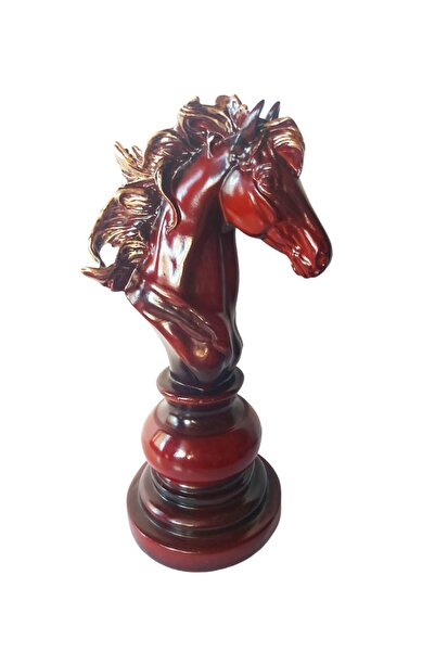 BV Statuetă, piesă de șah, cal, cireș, 25 cm, 0182A-1