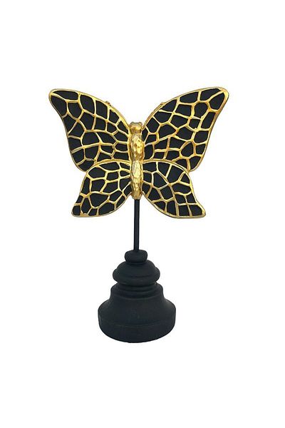 BV Decorative statuette, Butterfly on pedestal, Black, 22 cm, 219H1-1