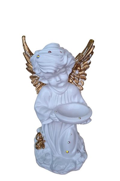 BV Decorative statuette, Angel, White, 33 cm, DVAN0022-3G
