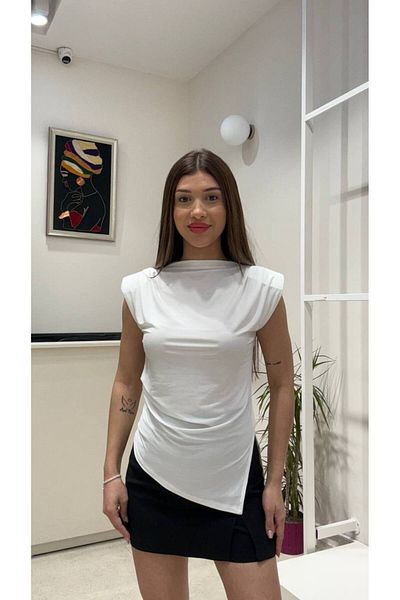 Şamdan Padded Asymmetrical Basic Blouse