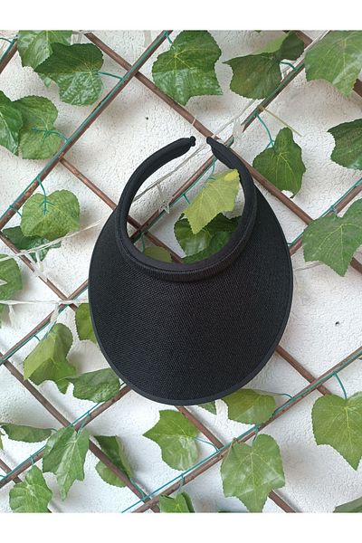 Blotch Black Straw Visor Visor Women's Beach Hat