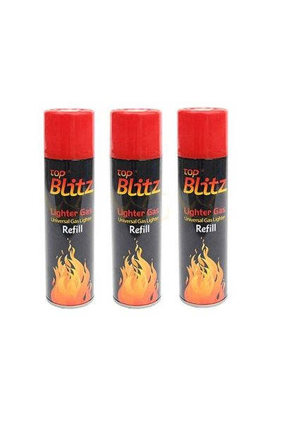 Blitz Set gas for refilling lighters Top Blitz, 3 tubes, universal, 3x300 ml, with 5 different nozzles inc