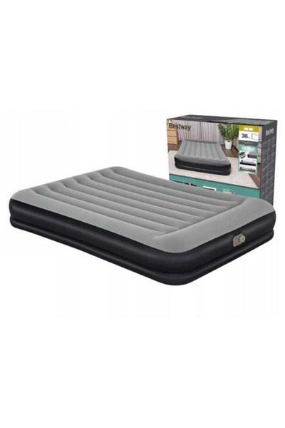 BESTWAY Double Inflatable Air Mattress with Built-in Electric Pump and Pillow