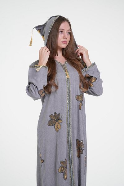 al bent al sharqieh Modern embroidery jalabiya with cap