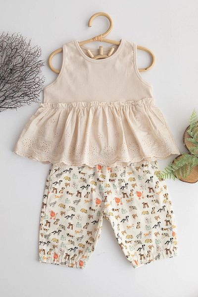 chipiques Fisto Skirted Camisole Beige Children's Undershirt