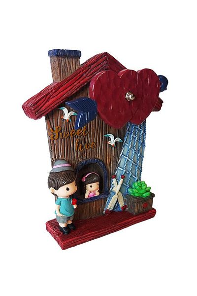 BV Music box with key, House, Seet Love, Brown, 18 cm, 2140B