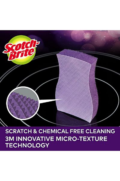 Scotch Brite Scratch Free and Chemical Free Cleaning Glass Cooktop Pad Purple