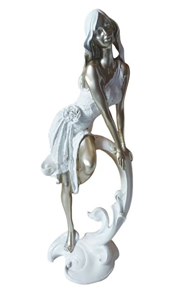 BV Statuetă decorativă, Femeie, Alb, 30 cm, F336