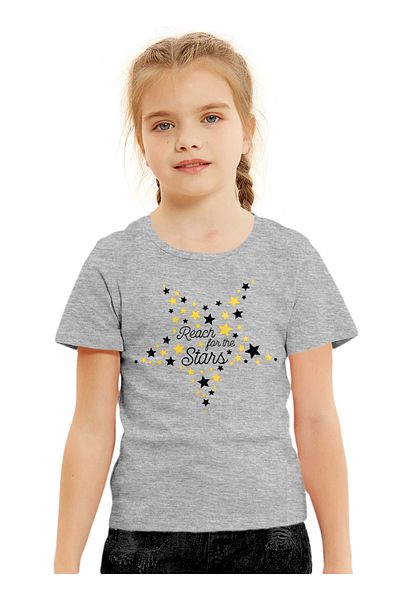 LAUREN SMITH Kids Girls Short Sleeved Tee with Cute Print 100 percent Cotton