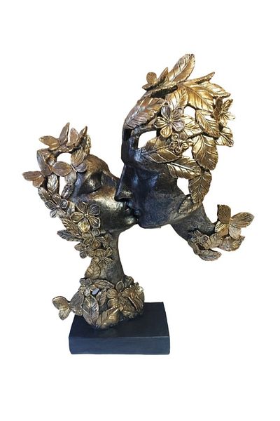 BV Decorative Statuette Mask, Lovers, Gold, 40 cm, 037SX