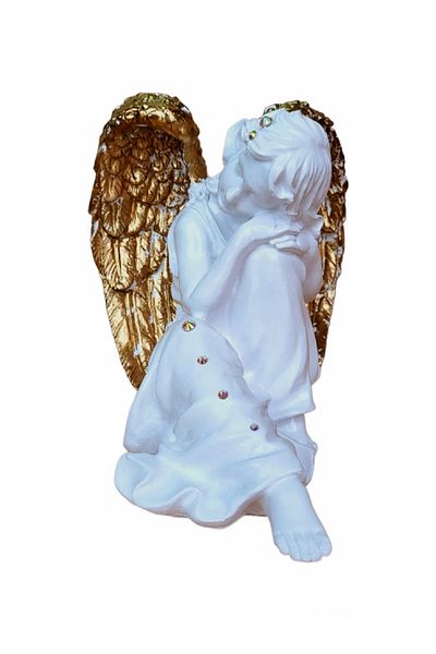 BV Decorative statuette, Angel, White, 25 cm, DVAN0736-3G