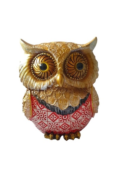 BV Statuetă decorativă, Bufniță, Aurie, 16 cm, GA29196