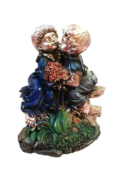 BV Statuette of lovers sitting on the fence, 27 cm, 75150X